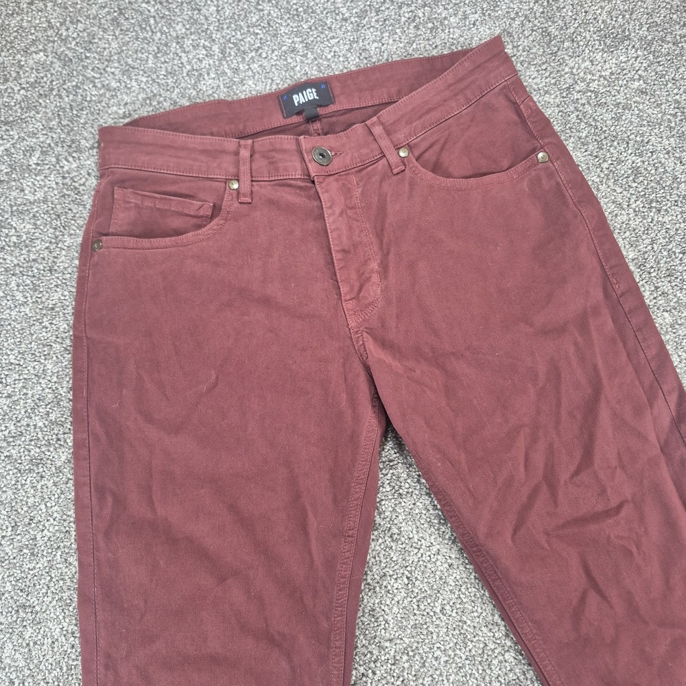Paige Normandie Pant Mens 30x33 Burgundy Straight Leg Stretch Made in USA